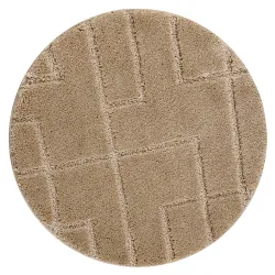 Badezimmerteppich SUPREME Kreis LINES Linien, rutschfest, weich - beige