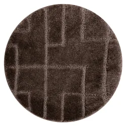 Badezimmerteppich SUPREME Kreis LINES Linien, rutschfest, weich - braun