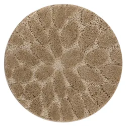 Badezimmerteppich SUPREME Kreis STONES Steine, rutschfest, weich - beige