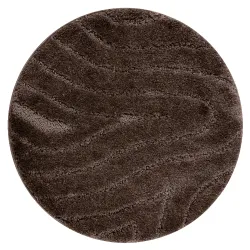 Badezimmerteppich SUPREME Kreis WAVES Wellen, rutschfest, weich - braun