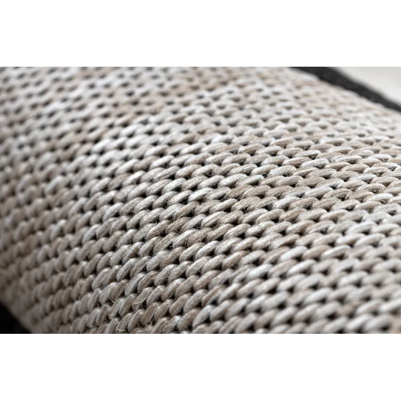 DYWAN SZNURKOWY SIZAL FLOORLUX 20608, koniczyna marokańska, trellis  srebrny / czarny - 2 GATUNEK