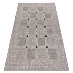 DYWAN SZNURKOWY SIZAL FLOORLUX 20079 kwadraty srebrny / czarny - 2 GATUNEK