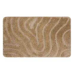 Badezimmerteppich SUPREME WAVES Wellen, rutschfest, weich - beige