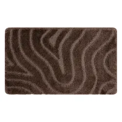 Badezimmerteppich SUPREME WAVES Wellen, rutschfest, weich - braun
