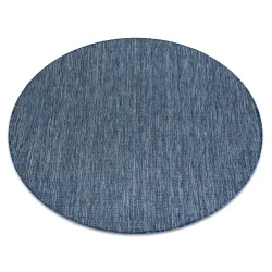 Teppich SEIL SISAL SION Kreis A5165A Melange Flachgewebe Navy Marineblau