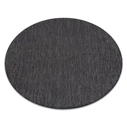 Teppich SEIL SISAL SION Kreis A5165A Melange Flachgewebe schwarz