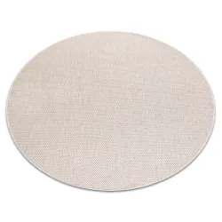 Teppich SCHNURGEBUNDEN SISAL SION Kreis A5165A Melange Flachgewebe ecru / creme