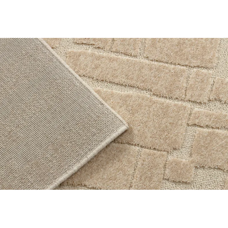 Dywan FLUX 461.133.SA132 wełniany OSTA - Geometryczny, strukturalny, loftowy krem / beż