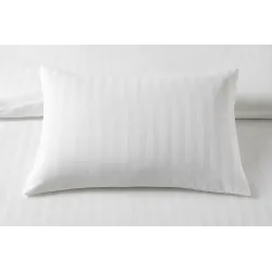 Kissen 50x70 cm – Weiß gestreift, 100% Baumwolle, Hypoallergen