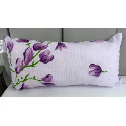 Kissen 40x23 cm Krepp Violette Blüten