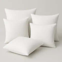 Set 5 weiße Mikrofaser-Kissen 40x40 cm