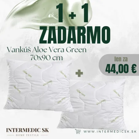 Aloe Vera Green Kissen 70x90 cm – hypoallergen, 2er Set