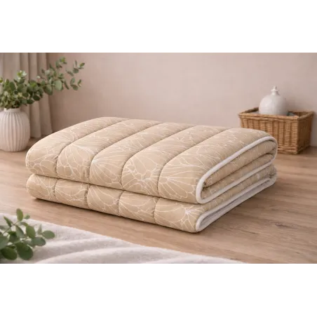 Beige Ganzjahres-Bettdecke aus Mikrofaser 140x200 cm, elegant und bequem