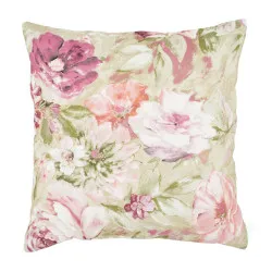 Dekoratives Kissen mit pastellfarbenen Blumen 45x45 cm, ideal für das Wohnzimmer