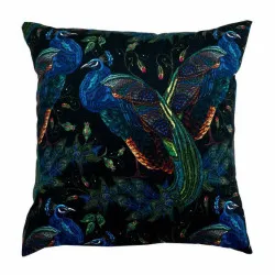 Dekoratives Pfau-Kissen 45x45 cm, stilvolle Dekokissen