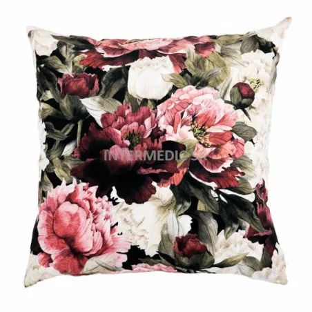 Dekoratives Kissen in Pfingstrosen-Design 60x60 cm, ideal für Ihr Wohnzimmer