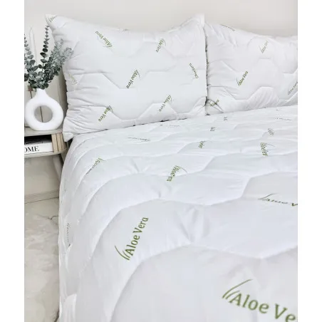 Sommer Set Bettdecke Aloe Vera Green 140x200 cm mit Kissen 70x90 cm