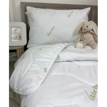 Kinder-Sommerset mit Bettdecke und Kissen Aloe Vera Green 100 g/m² 90x120/45x65 cm