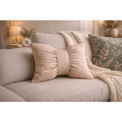 Schleife Dekokissen beige 40x60cm