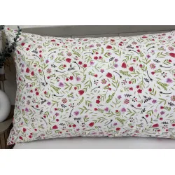 Baumwollkissenbezug Violette Blüten 50x150 cm