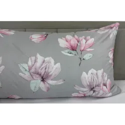 Baumwoll-Kissenbezug Violette Blüten 50x150 cm