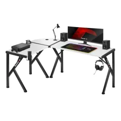Hero 6.3 Weiß Gaming-Schreibtisch Eckform 154 cm