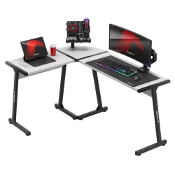 Hero 6.0 Weiß Eck-Gaming-Schreibtisch 147 cm