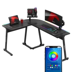 Huzaro Hero 6.0 RGB Schwarz Gaming-Schreibtisch Eckform 147 cm