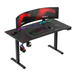 Hero 8.7 RGB Schwarz Elektrischer Gaming-Schreibtisch 140 cm
