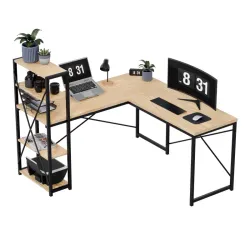 Leader 5.9 Eck-Schreibtisch mit Regalen 145 cm Eiche
