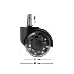 Wheels 3.0 Schwarz Stuhlrollen 6