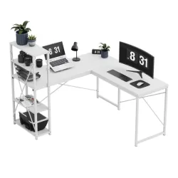 Leader 5.9 Eck-Schreibtisch mit Regalen Weiß 145 cm