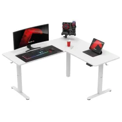 Hero 9.5 Gaming-Schreibtisch Ecke elektrisch Weiß 160 cm