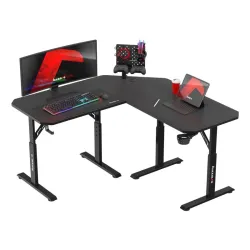 Hero 7.3 Gaming-Schreibtisch Eckausführung mit Höhenverstellung Schwarz 140 cm