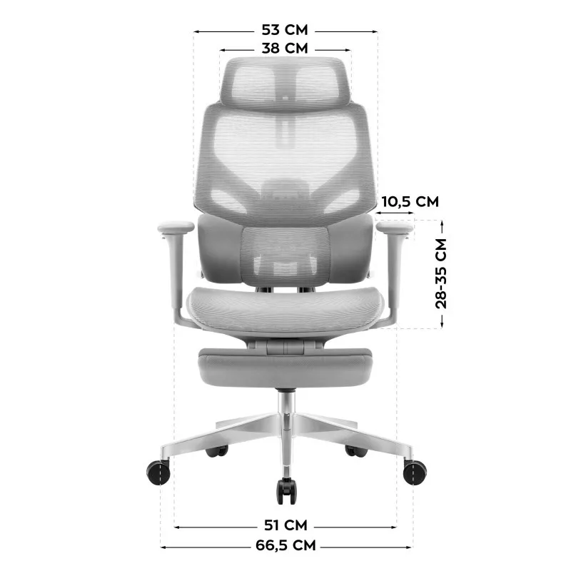 Expert 8.7 Grau Mesh Ergonomischer Gaming-Stuhl 12