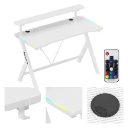 Hero 1.9 RGB Gaming-Schreibtisch Weiß 120 cm