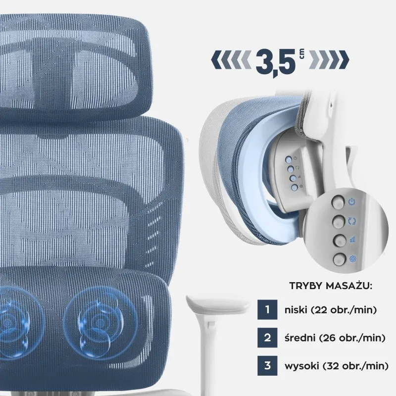 Visioner 6.1 Grau Bürostuhl mit Massage 2