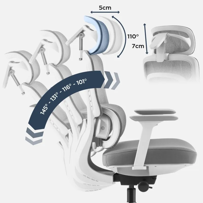 Visioner 6.1 Grau Bürostuhl mit Massage 4