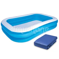 Aufblasbarer Familienpool 262 x 175 x 51 cm mit Abdeckung Bestway 54006, ideal für den Sommer