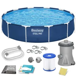 Bestway 56681 Garten-Stahlrahmen-Pool 366 x 76 cm 7-teilig
