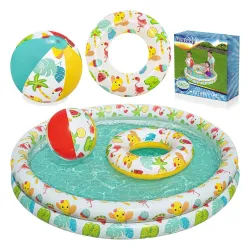 3in1 Kinderpool 122 x 20 cm + Ring + Ball Bestway 51124