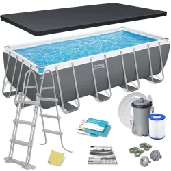 Bestway 56670 Stahlrahmen Pool 488 x 244 x 122 cm 12in1 Set