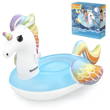 Aufblasbares Einhorn 155 x 119 cm, farbenfrohes Wasserspielzeug