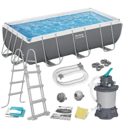 Bestway 404 x 201 x 100 cm Garten-Stahlrahmenbecken 10-in-1 56442