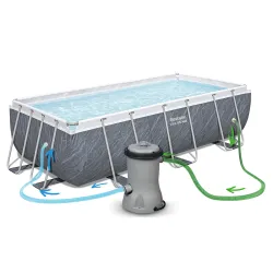 Bestway 11-in-1 Garten-Stahlrahmenbecken 56721 ideal für Entspannung im Garten