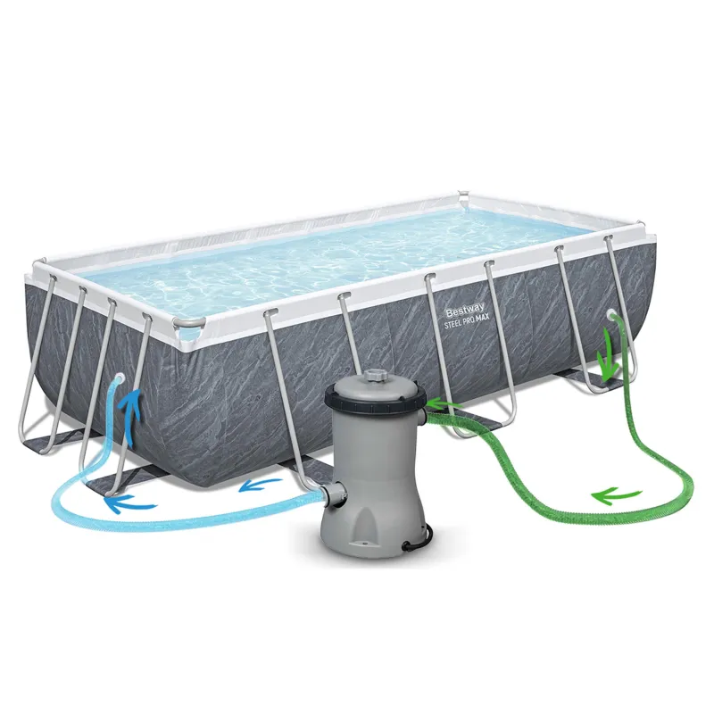 Bestway 11-in-1 Garten-Stahlrahmenbecken 56721 ideal für Entspannung im Garten