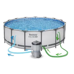 Stahlrahmen-Pool 457 x 122 cm, ideal für Sommerpartys und Familientreffen