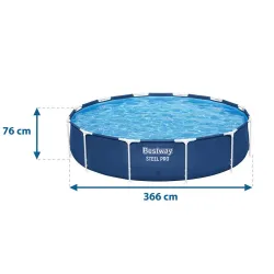 Kindersicherer Stahlrahmen Pool 366 x 76 cm für Familienunterhaltung