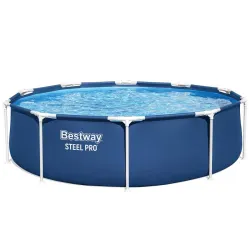 Garten-Stahlrahmen-Pool 305 x 76 cm 8-in-1, ideal für Spielspaß im Freien