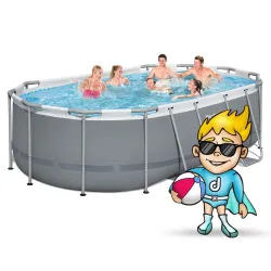 Stahlrahmen-Pool 427 x 250 x 100 cm 18in1 Bestway 56620, ideal für den Garten